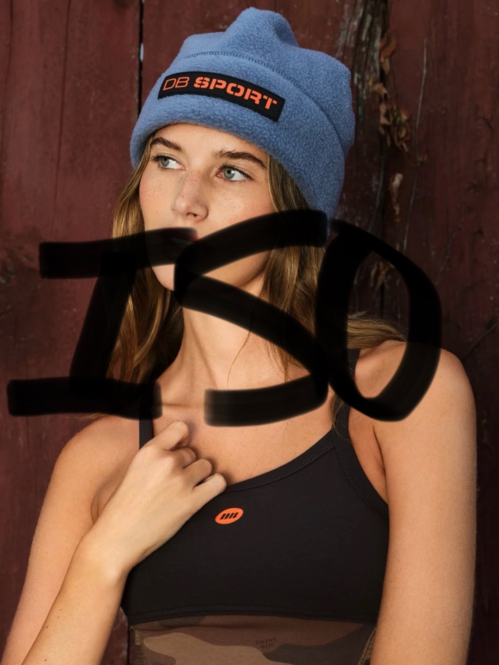 Light Blue Fleece Beanie with DB SPORT Patch